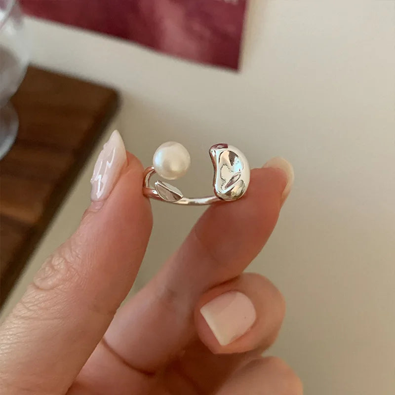 VENTFILLE 925 Sterling Silver Rings New Party Jewelry Vintage Charm Double Layer Geometric Nail Design Accessories Gift Dropship