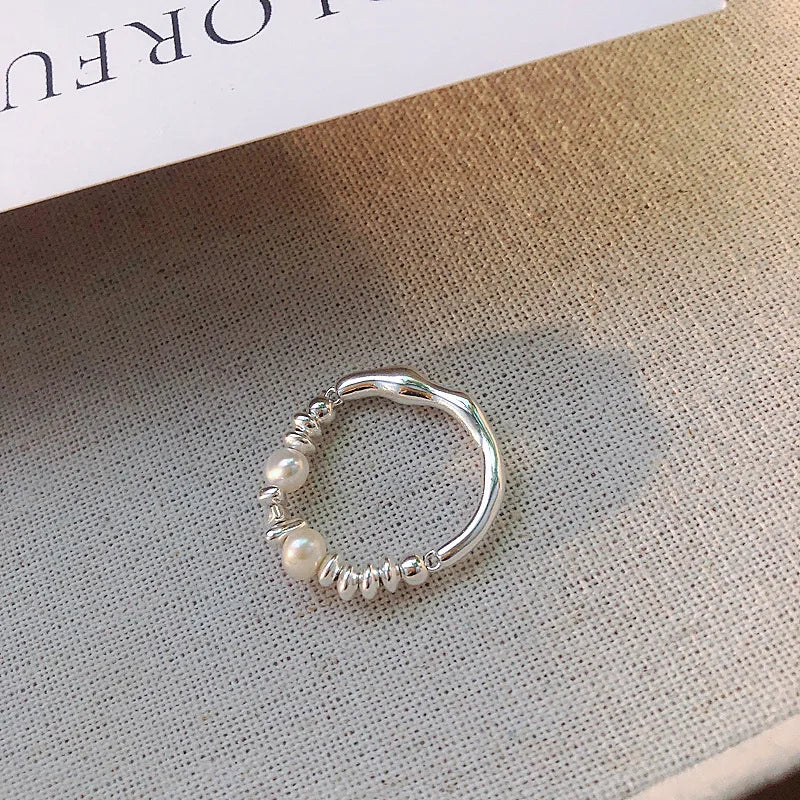 VENTFILLE 925 Sterling Silver Rings New Party Jewelry Vintage Charm Double Layer Geometric Nail Design Accessories Gift Dropship