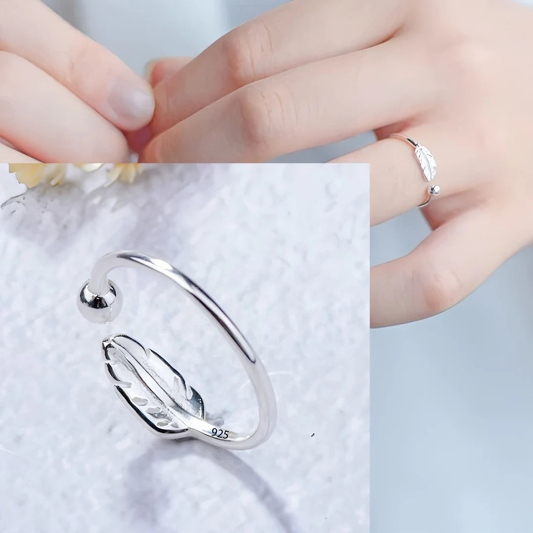 VENTFILLE 925 Sterling Silver Irregular Design Wave Golden Stackable Finger Rings Trendy Adjustable For Women Gifts Dropshipping