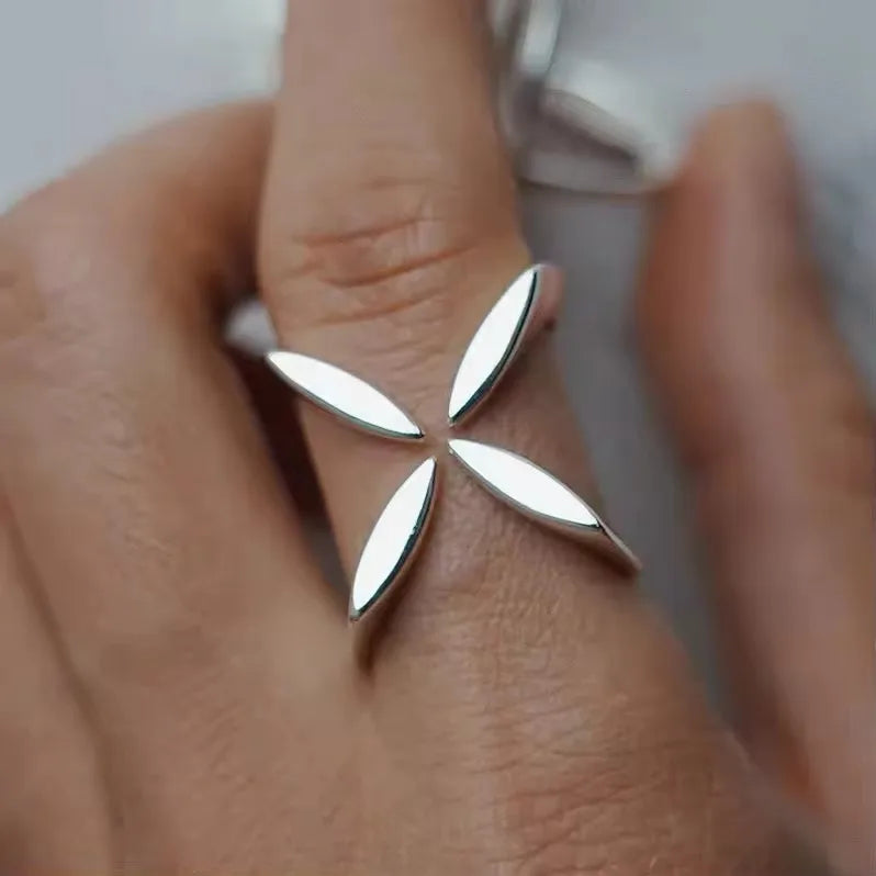 VENTFILLE 925 Sterling Silver Irregular Design Wave Golden Stackable Finger Rings Trendy Adjustable For Women Gifts Dropshipping