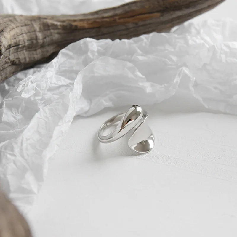 VENTFILLE 925 Sterling Silver Rings New Party Jewelry Vintage Charm Double Layer Geometric Nail Design Accessories Gift Dropship