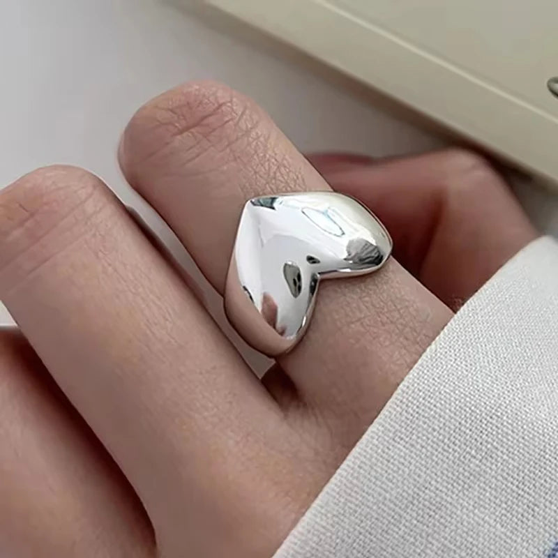 VENTFILLE 925 Sterling Silver Irregular Design Wave Golden Stackable Finger Rings Trendy Adjustable For Women Gifts Dropshipping