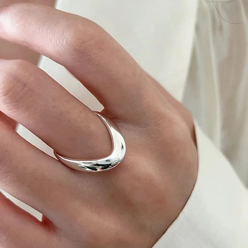 VENTFILLE 925 Sterling Silver Rings New Party Jewelry Vintage Charm Double Layer Geometric Nail Design Accessories Gift Dropship