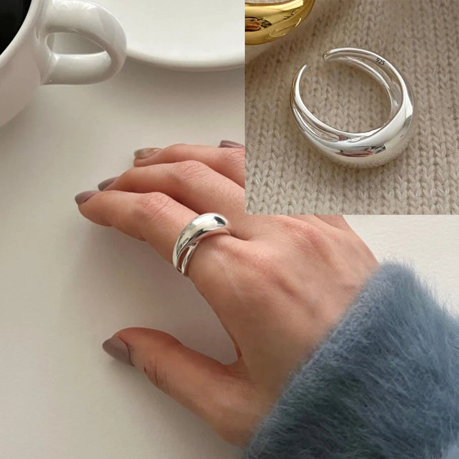 VENTFILLE 925 Sterling Silver Rings New Party Jewelry Vintage Charm Double Layer Geometric Nail Design Accessories Gift Dropship