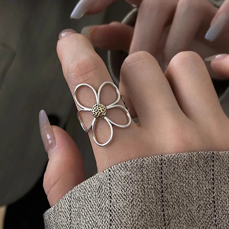 VENTFILLE 925 Sterling Silver Rings New Party Jewelry Vintage Charm Double Layer Geometric Nail Design Accessories Gift Dropship