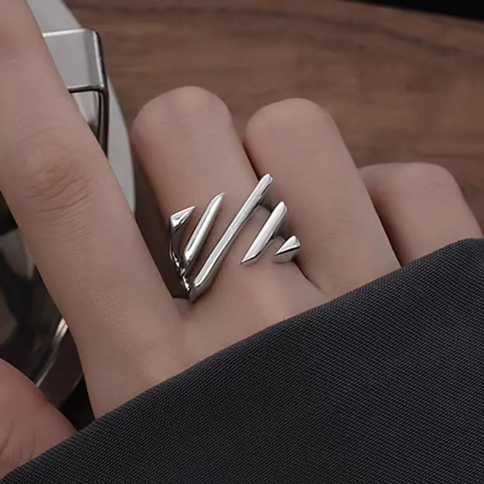 VENTFILLE 925 Sterling Silver Rings New Party Jewelry Vintage Charm Double Layer Geometric Nail Design Accessories Gift Dropship