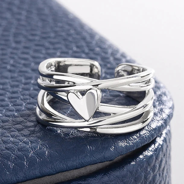 VENTFILLE 925 Sterling Silver Flower Lace Ring Korean Fashion Opening Inlaid CZ Adjustable Rings Valentine's Day Gift