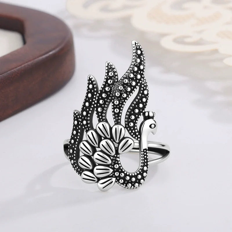 VENTFILLE 925 Sterling Silver Irregular Design Wave Golden Stackable Finger Rings Trendy Adjustable For Women Gifts Dropshipping